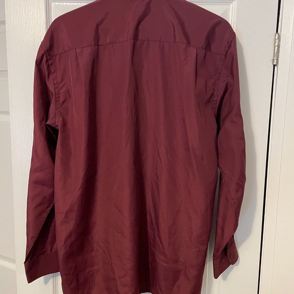 MEN - BENCHI -  button down shirt - burgundy color - size large - Picture 5 of 6